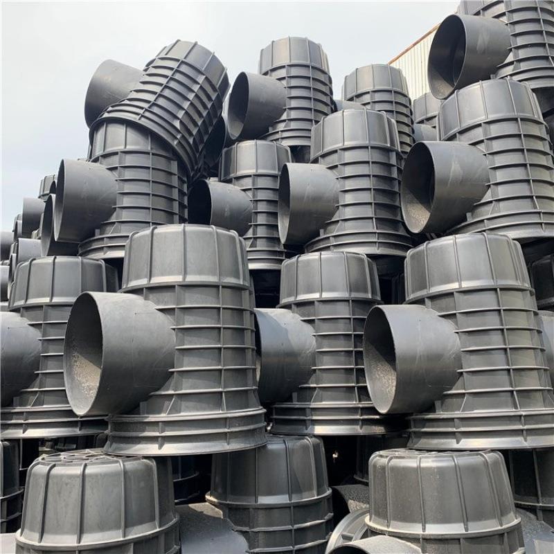 PE成品塑料检查井hdpe中空壁井筒管流槽沉泥井直通三通四通井