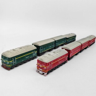 绿皮火装玩具套车合金回东w小车力风火车头车厢模型男孩玩具