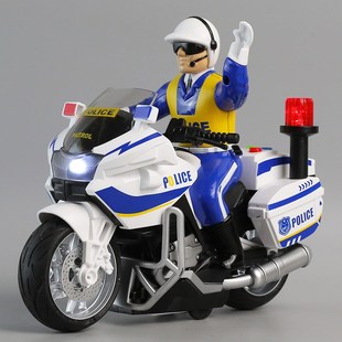 托童音乐故事f交警摩儿车汽性耐摔惯车中英文儿歌玩具车大号警车