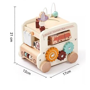 宝宝忙碌箱蒙g车木制儿童汽氏早教益Q认知玩具动物形状认知配对智