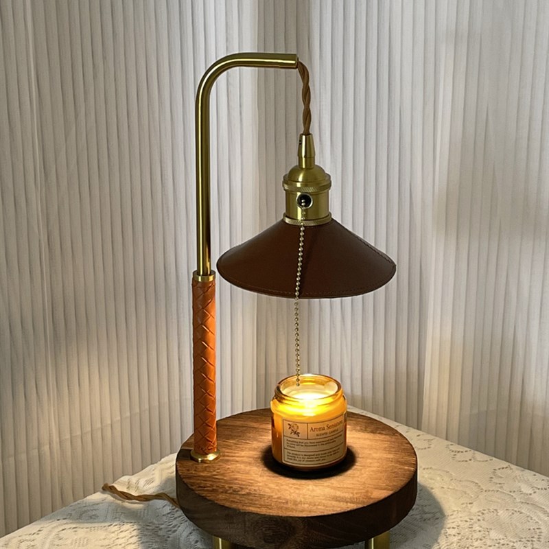 高级氛围感熔f烛灯香薰无火融蜡灯女生卧室床头柜台小夜灯台灯