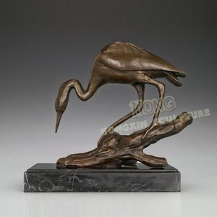 包邮 铜雕白鹭AL281书房办公室家居室内摆件软装 家饰动物工艺礼品