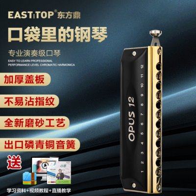 EASTTOP东方鼎半音阶口琴12孔C调专业高级入门初学者演奏OPUS12