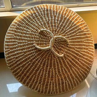 老农民手工草编蒸锅盖大锅盖蒸酒缸酱缸盖糯米饭草帽蒸盖