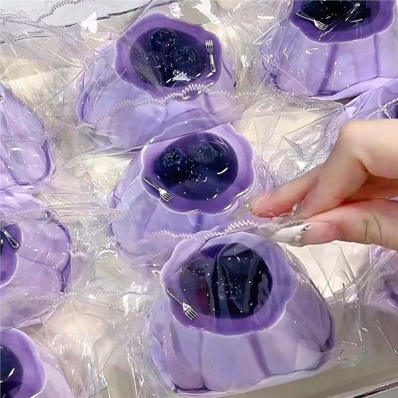 蓝莓布丁捏食品级硅胶解压
