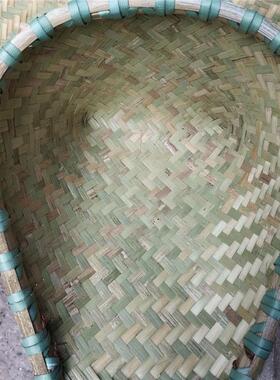 手工竹编撮箕收纳手工编织家用竹篮农家编织竹制品撮箕家用耐用