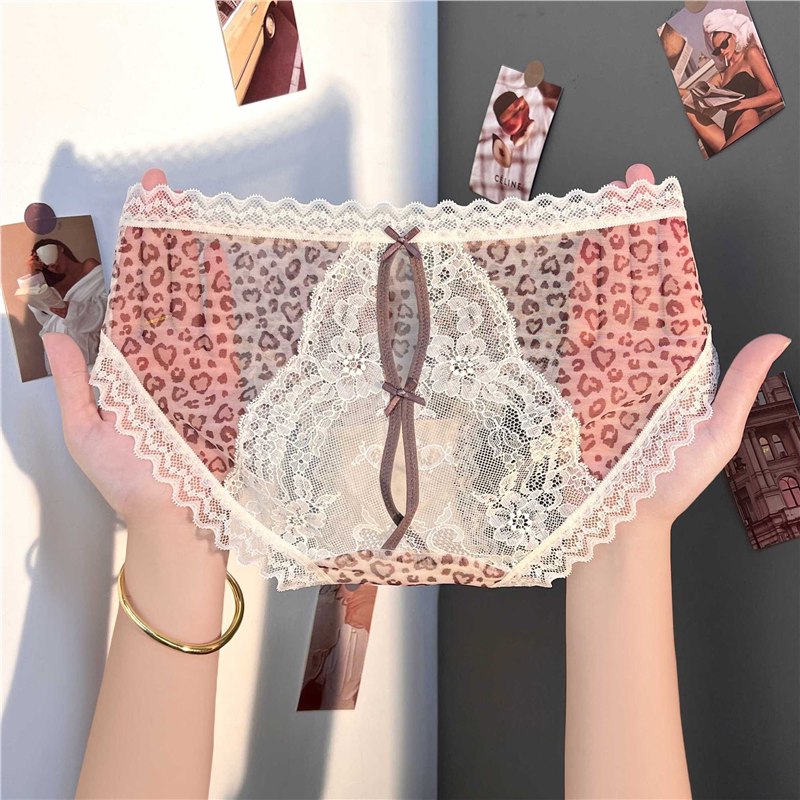 女士蕾丝内裤性感豹纹镂空