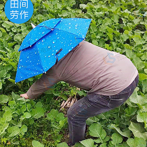 伞帽头戴雨双层折叠大号黑