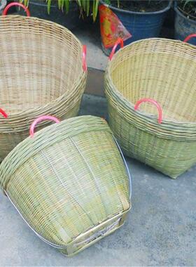 竹编箩筐竹筐竹篮子圆形大号淘米箩筐水果筐粮食筐喜事箩筐收纳筐