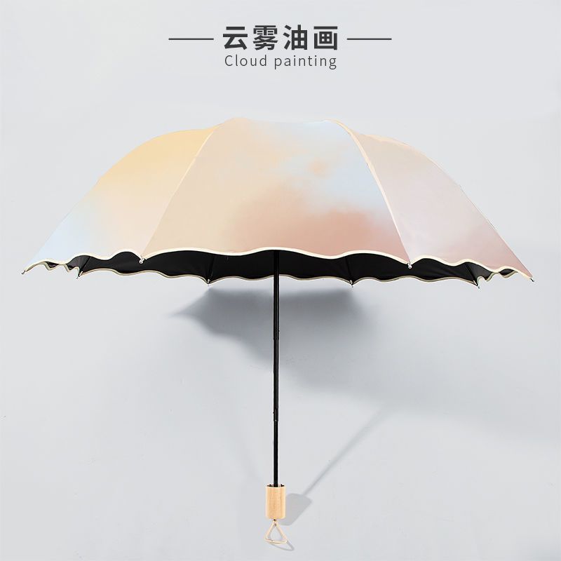 雨伞女晴两用手动黑胶防晒