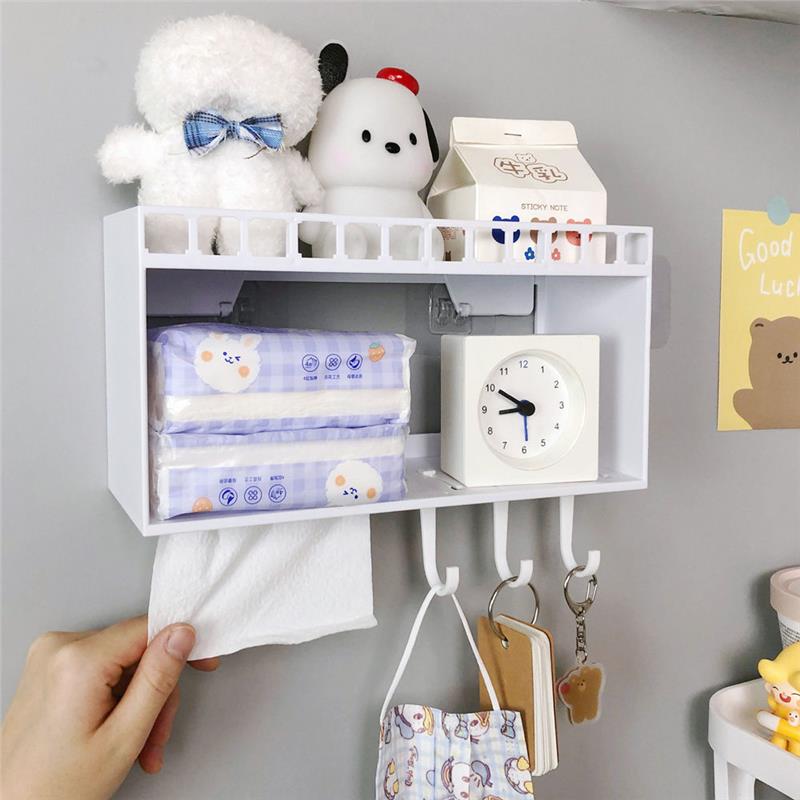 学生宿舍挂墙上置物架上铺下铺床头收纳神器卧室壁挂式悬挂纸巾盒