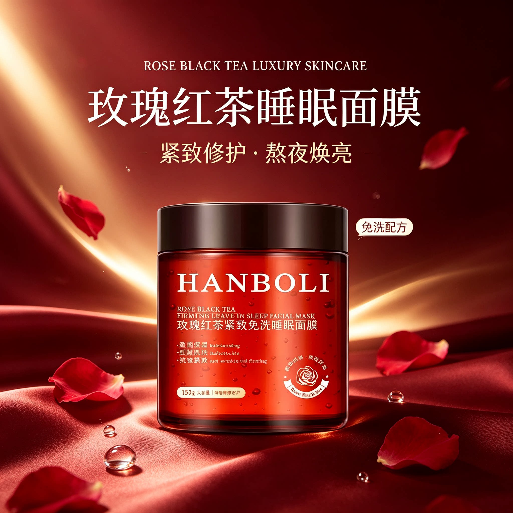 玫瑰红茶补水保湿女嫩肤免洗睡眠面膜淡皱紧致非抗衰老旗舰店正品