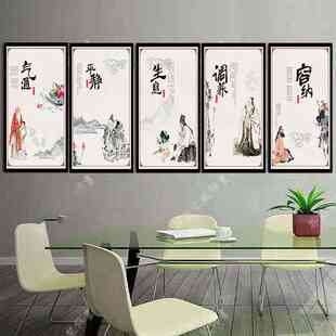 中医养生馆春夏秋冬心肝脾肺肾立体墙壁挂画 画清调养补通装饰画