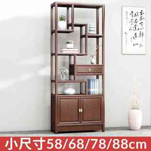 小型博古架实木中式隔断新中式茶室茶叶柜置物架收纳柜古董展示柜