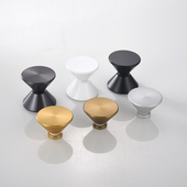 淋浴房玻璃门拉手厨房移门推拉门展示柜圆型金黑色浴室门单孔把手