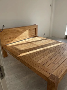 老榆树家具双人床实木大床平尾床单人卧室酒店学生宿舍米1.8简单