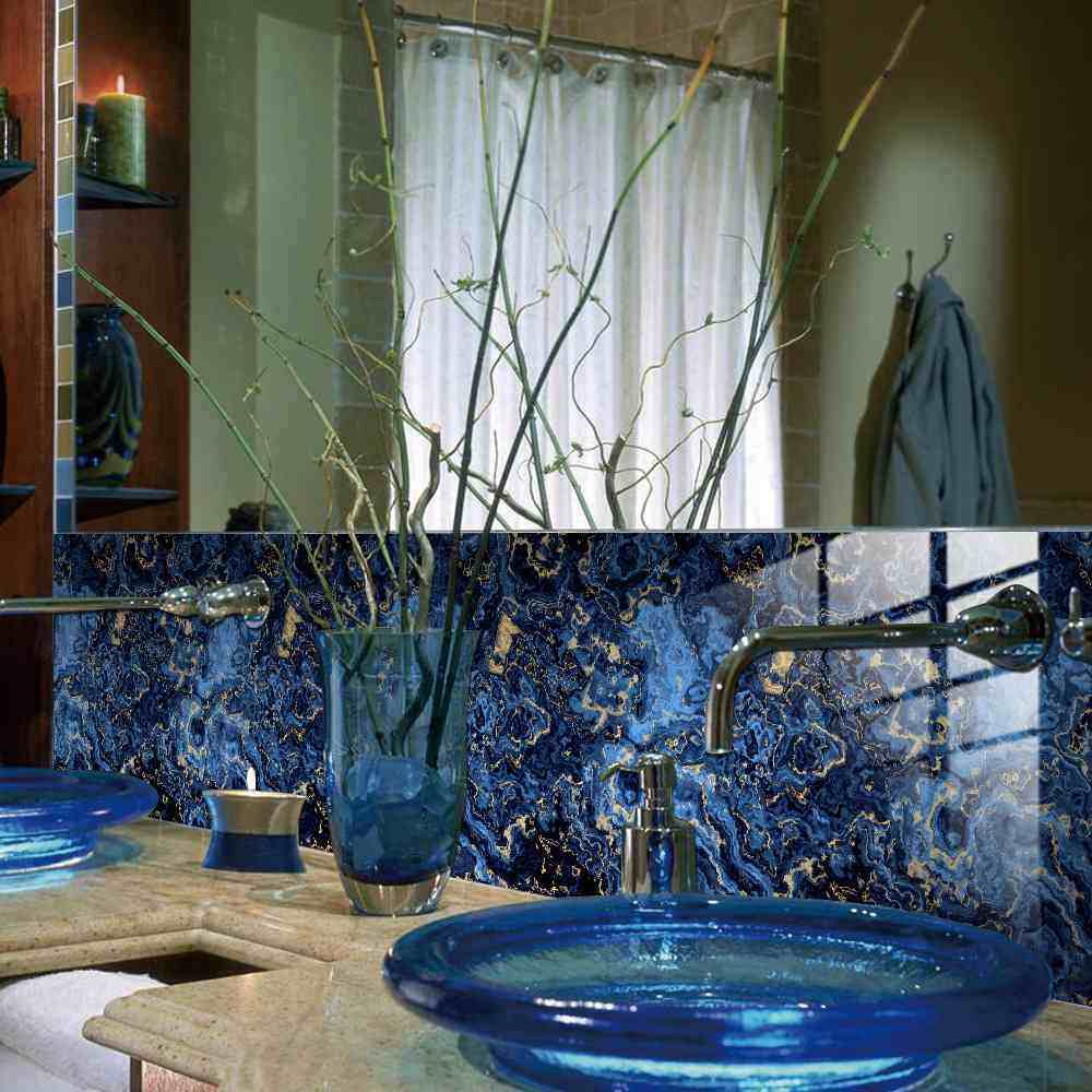 轻奢蓝色仿大理石纹水晶膜瓷砖贴纸家居遮丑装饰自粘地板贴墙贴,家居饰品,软装墙贴,淘宝优惠券,粉丝福利购,淘宝优惠卷