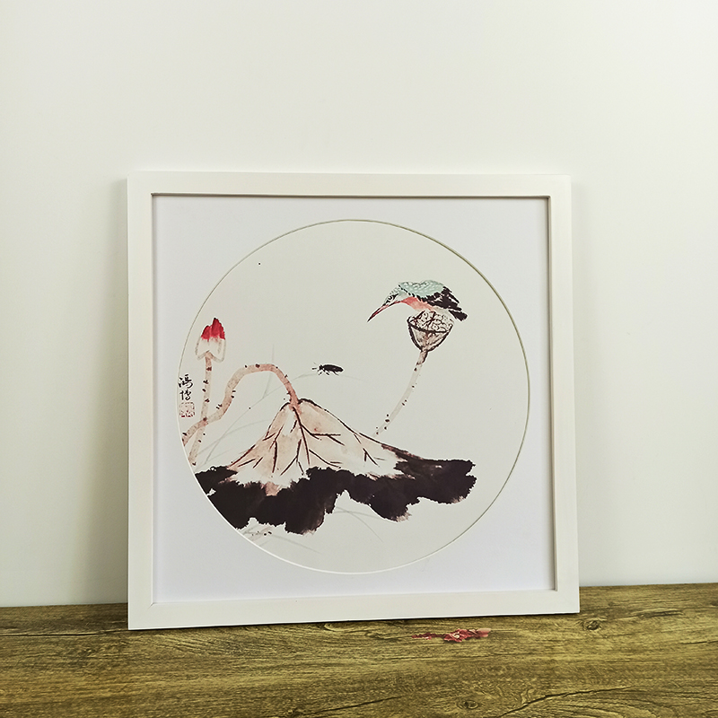 正方形实木相框挂墙33 38 30 40 50 60 68画框宣纸卡纸国画装裱框