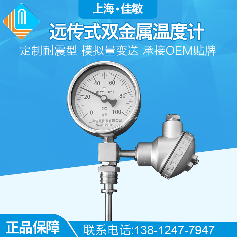 WTYY-1021/1031双金属温度计 PT100远传温度表工业温度表径向耐震