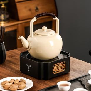 苏打釉煮茶壶明火家用提梁壶陶瓷烧水壶围炉煮茶器电陶炉白泥陶壶