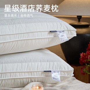 分区护颈枕头助眠荞麦枕芯不塌陷不变形偏硬枕四季通用一对拍二男