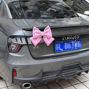 饰蝴蝶结女车外后备箱挂件车贴饰品摩托车摆件领克车载 汽车尾部装