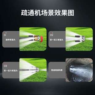 商用洗车机220v超高压清洗机水枪家用管道下水道电动疏通机水老鼠