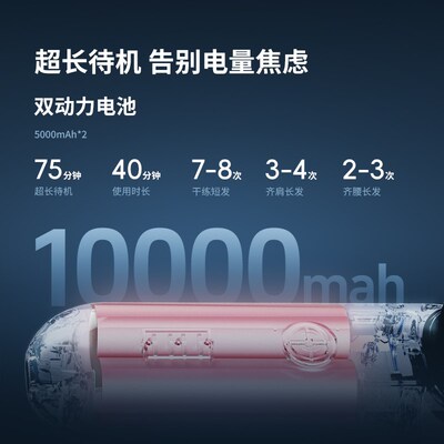 【自营】TYMO第5代无线直发梳10亿负离子无线便携蓬松高颅顶防烫