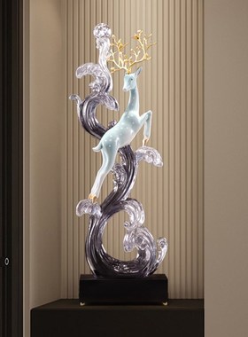 木锐客厅玄关酒柜电视柜摆件竖高鹿创意风生水起一路高升开业礼品