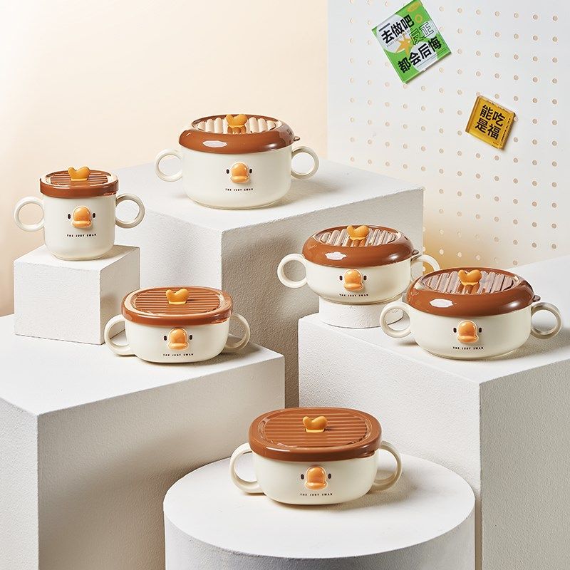 可爱316不锈钢饭盒宿舍学生带盖子手柄大容量高颜值儿童保温便当