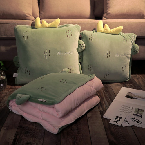 抱枕被子两用办公室午睡折叠毯子小枕头汽车内睡觉靠枕车用二合一