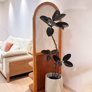 座遮挡矮对门架 中古原木屏风隔断玄关置物柜客厅入户卧室移动中式