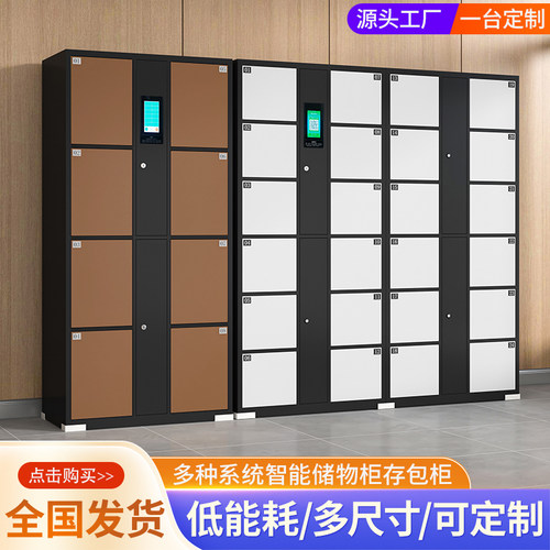 超市电子置物柜商场人脸识别寄存柜指纹条码存放柜微信智能收纳柜