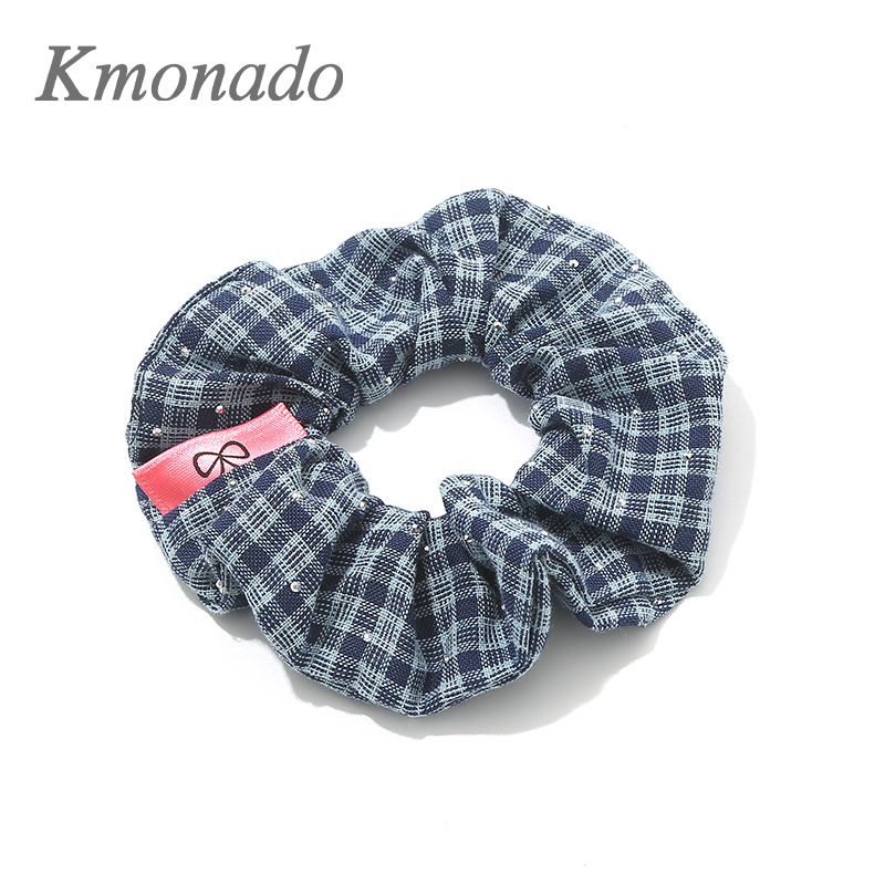 Kmonado藏青色格子发夹女后脑勺扎马尾高级感气质一字夹头饰发饰