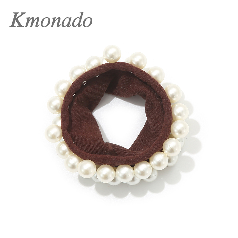 Kmonado日韩系简约百搭气质珍珠发绳头绳发圈扎头发皮筋头饰发饰