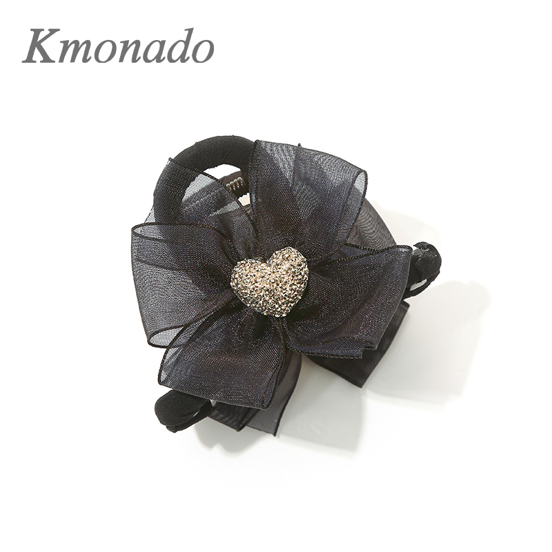 Kmonado蝴蝶结水钻抓夹高级感夹发后脑勺鲨鱼夹发卡发夹头饰
