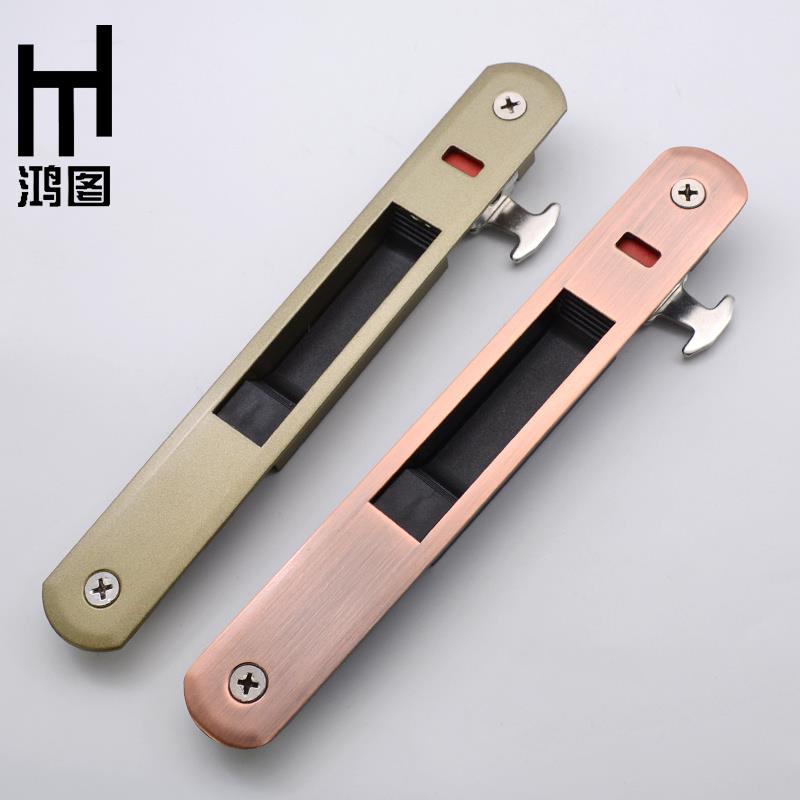 移门锁钩锁推拉门单面锁玻璃铝合金暗门隐形阳台锁老式门锁90锁扣