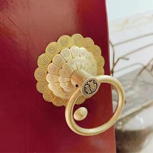 仿古大门门环黄铜圆环拉手中式全铜门把手福字拉环老式门环铜拉手