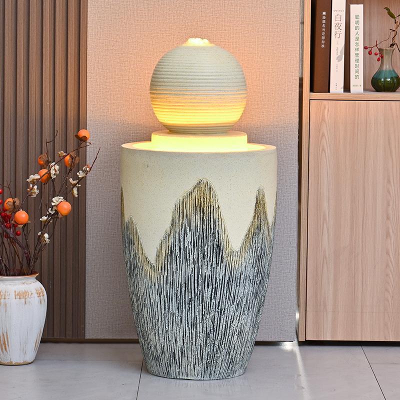 倒流水摆件循环水客厅玄关办公室桌面招财风水轮开业乔迁新居礼品