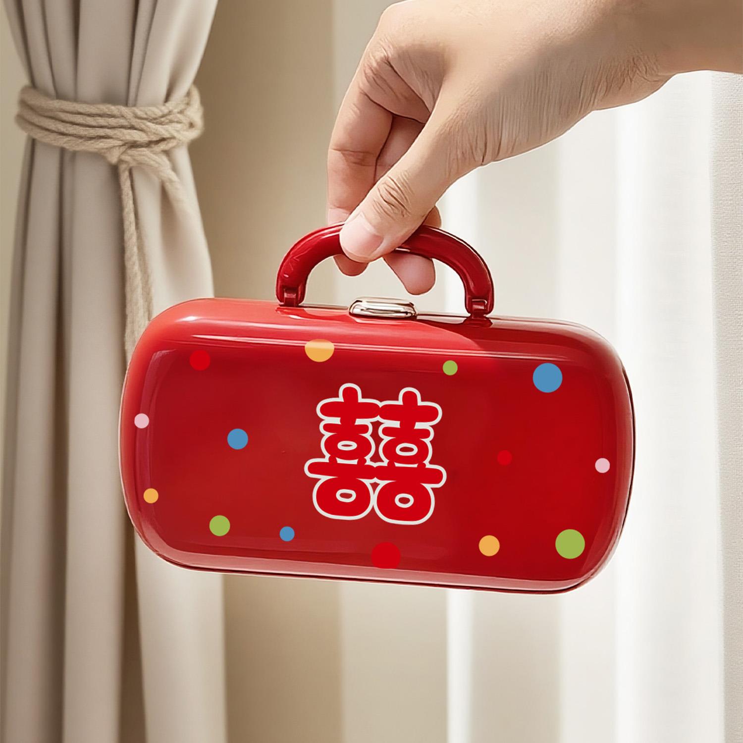 薇妮婚品针线盒结婚嫁妆女方陪嫁针线包收纳盒红色婚庆用品大全