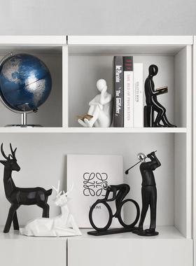 轻奢创意客厅玄关书柜酒柜摆件自行车书房运动单车雕塑装饰品摆设