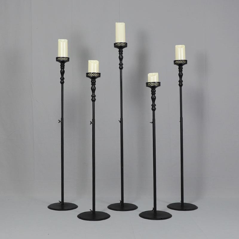 新款婚礼铁艺烛台路引订婚宴装饰摆饰蜡烛迎宾区婚庆道具黑色架子