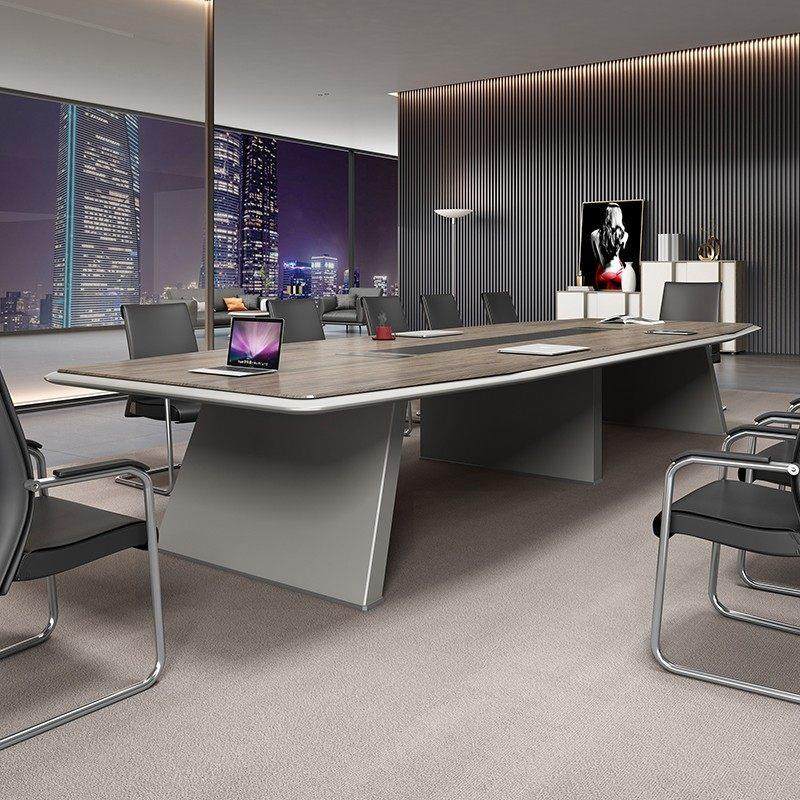 烤漆办公简易弧形会议桌长桌椅组合简约现代大小型洽谈室接待桌子