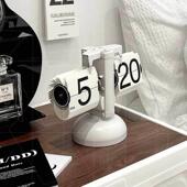 桌面网红时钟欧式 机械电子自动翻页客厅装 饰创意复古乔迁新居礼品