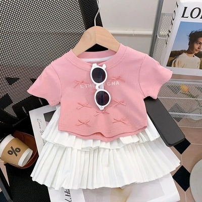 圆领休闲短袖蝴蝶结半袖