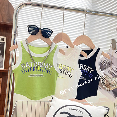 棉质背心夏季修身撞色打底衫