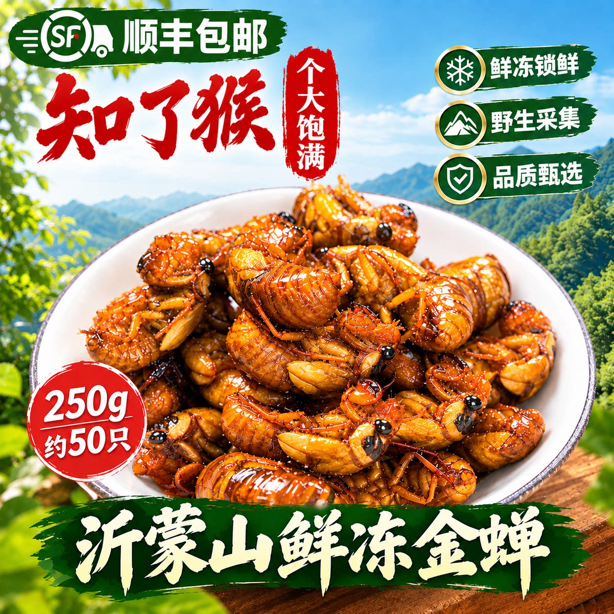 新鲜知了猴金蝉鲜冻山东特产2026