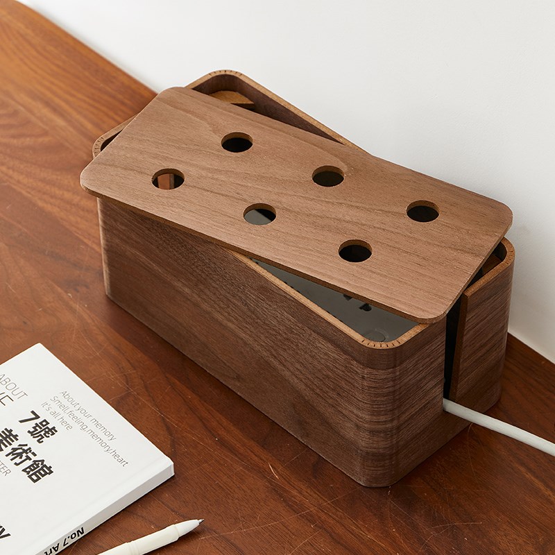 电线收纳盒插座电源线集线盒插线板桌面理线盒插排遮挡装饰遮丑盒