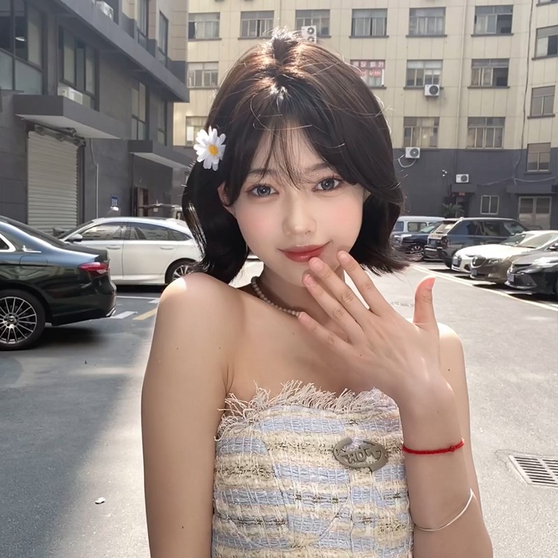 束朵假发女短发网红jk日常lolita自然可爱刘海全头套假发