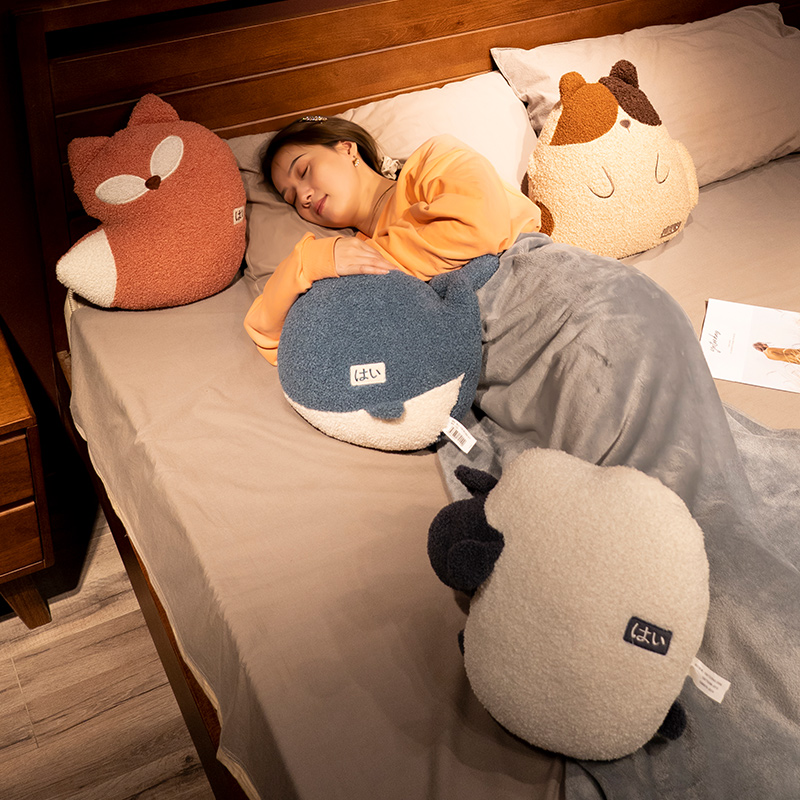 抱枕被子两用女生睡觉靠枕车载汽车二合一毯子办公室午睡靠垫可爱
